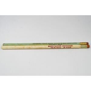 Lot of 2 Vintage Unsharpened Texas Savings and Loan Bank Advertising Pencils